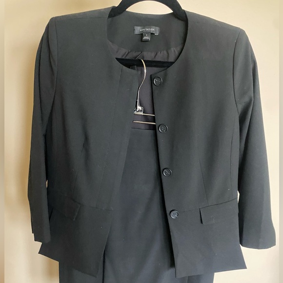 Ann Taylor Dresses & Skirts - Ann Taylor Black Skirt Suit SET - Button-up Blazer and Matching Skirt